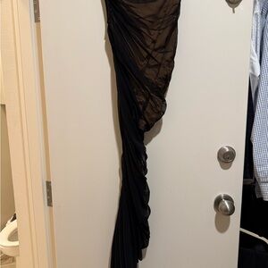 Norma Kamali Black and Gold Mesh Dress